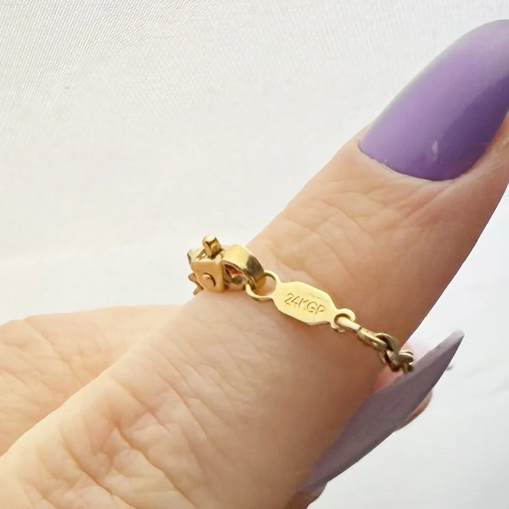 Twisted Rope Chain 24 Gold Plated Bracelet 9 Inch Long